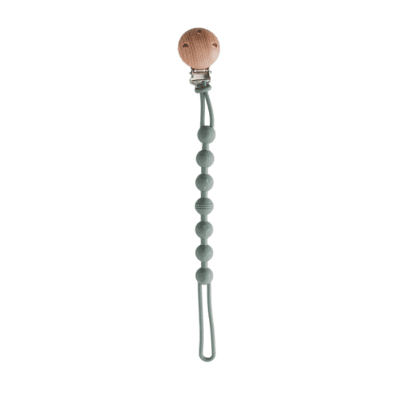 Prendedor de Chupeta Bolinhas - Silicone e Bambu 24cm | Bebê Colorido