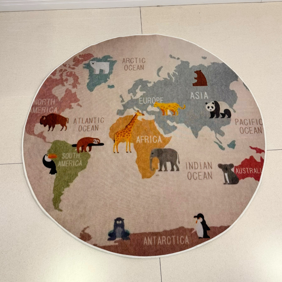 Tapete Mapa Mundi Redondo - Infantil