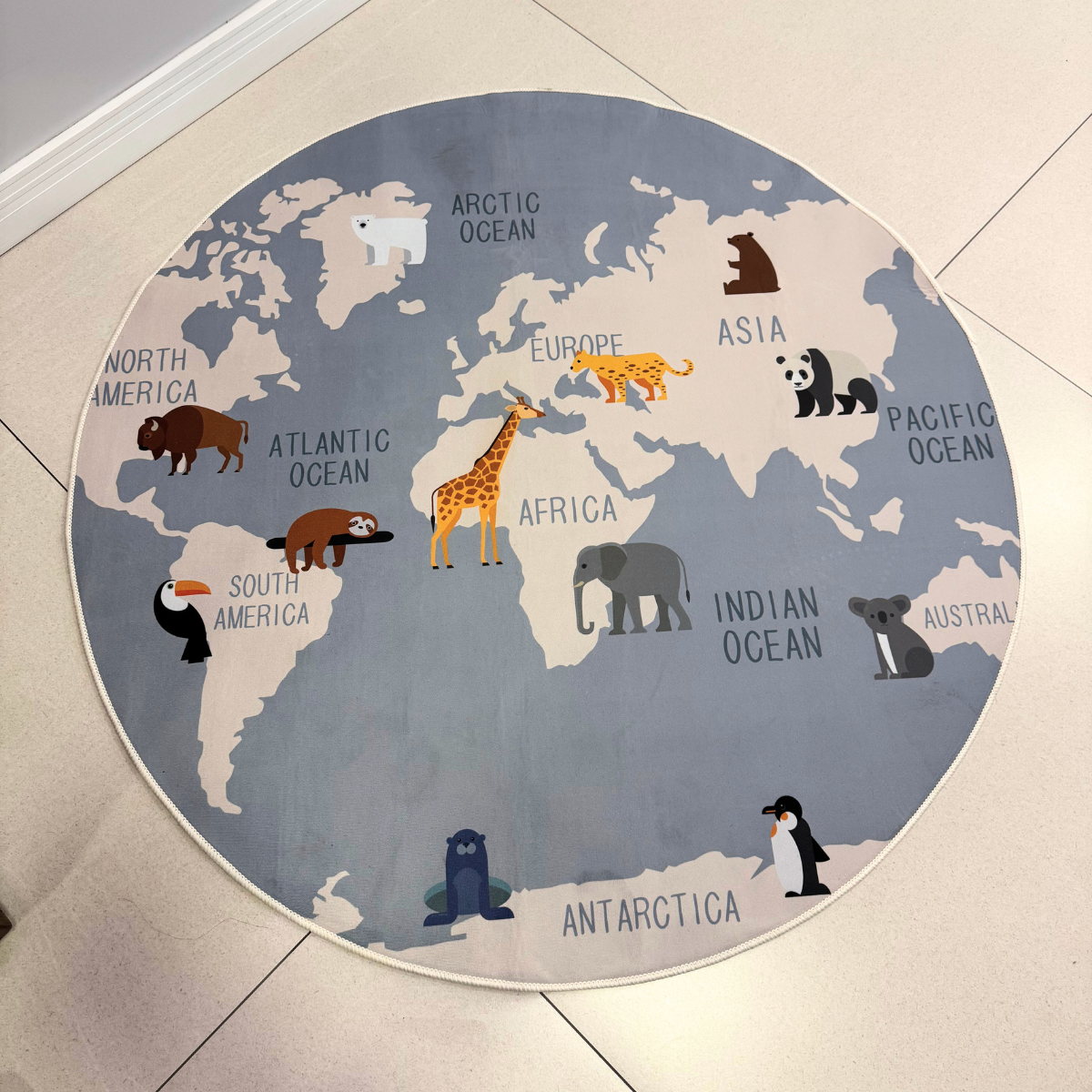 Tapete Mapa Mundi Redondo - Infantil