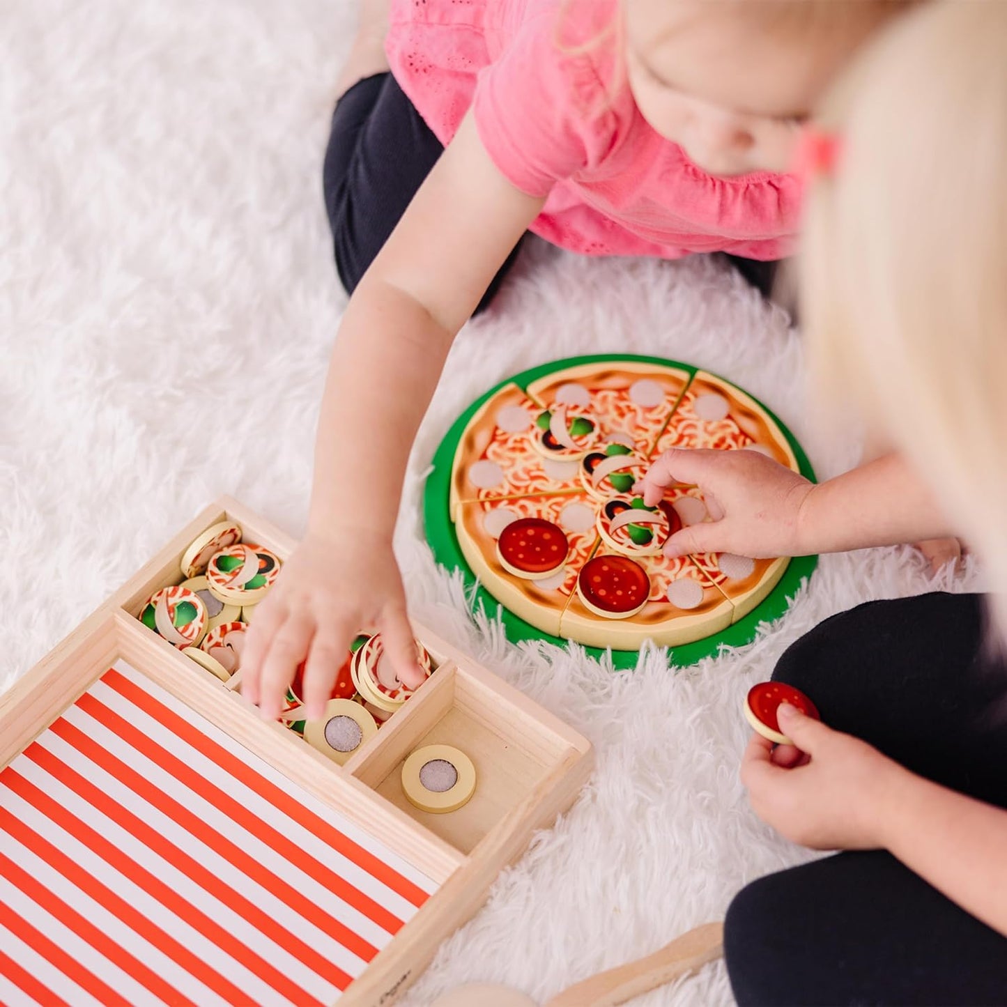 Brinquedo Pizza com Imã - Madeira