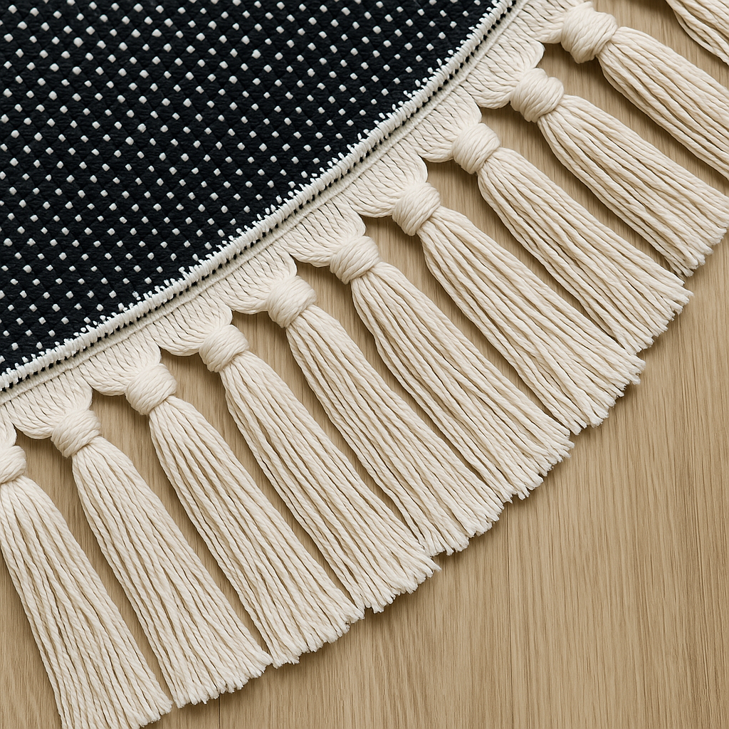 Tapete Infantil Quarto Menina - Redondo Franjas Esquilo