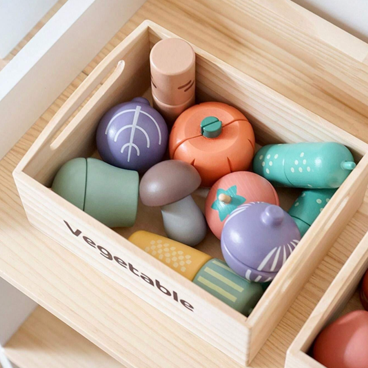 Conjunto Brinquedo De Vegetais De Faz De Conta - Madeira