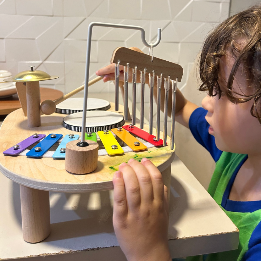 Mesa Pedagógica Musical - Brinquedo Montessori Madeira | Bebê Colorido