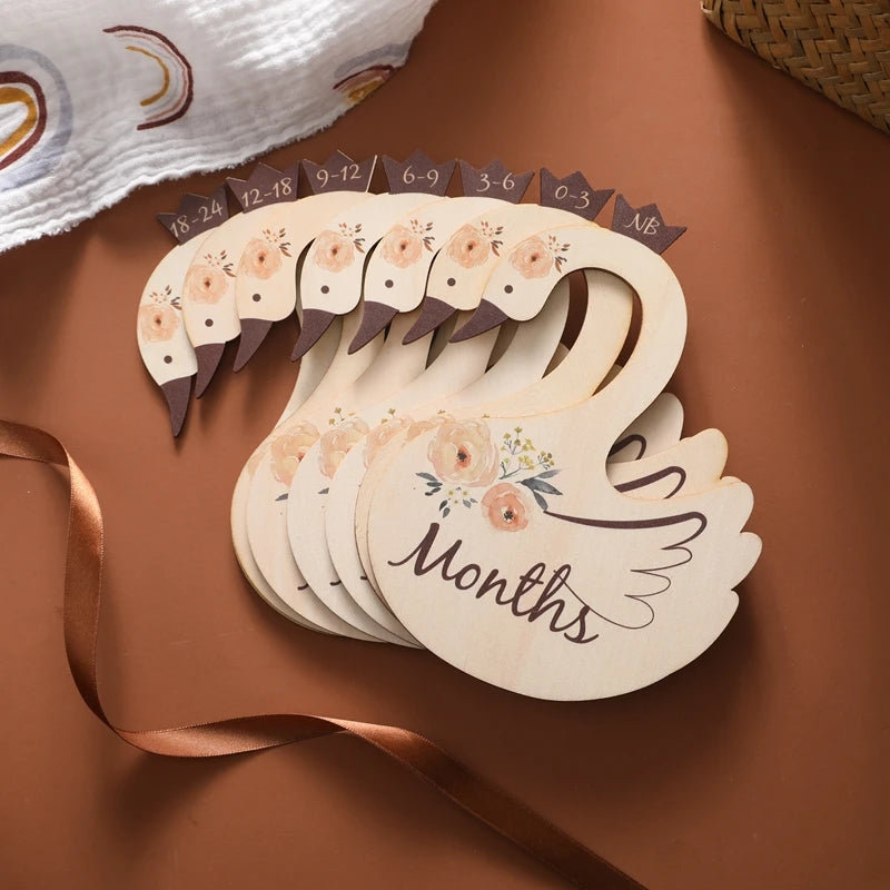 Separador de Cabide para Bebê e Infantil - Madeira Cisnes