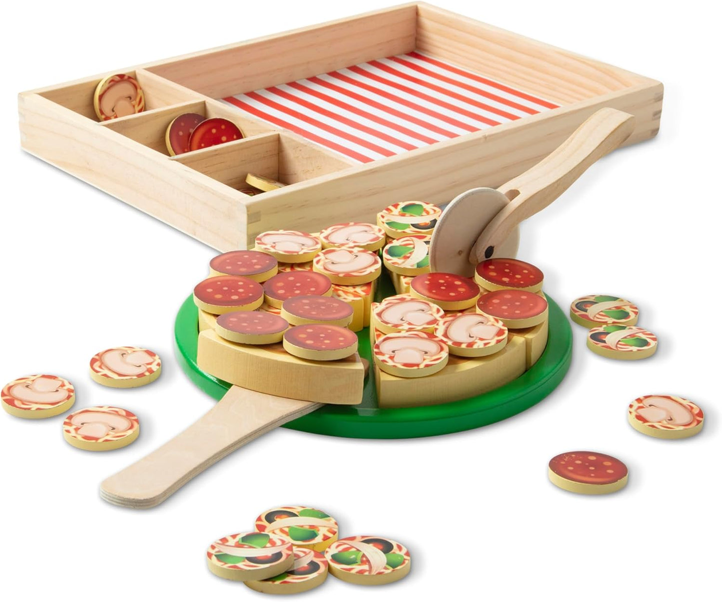 Brinquedo Pizza com Imã - Madeira