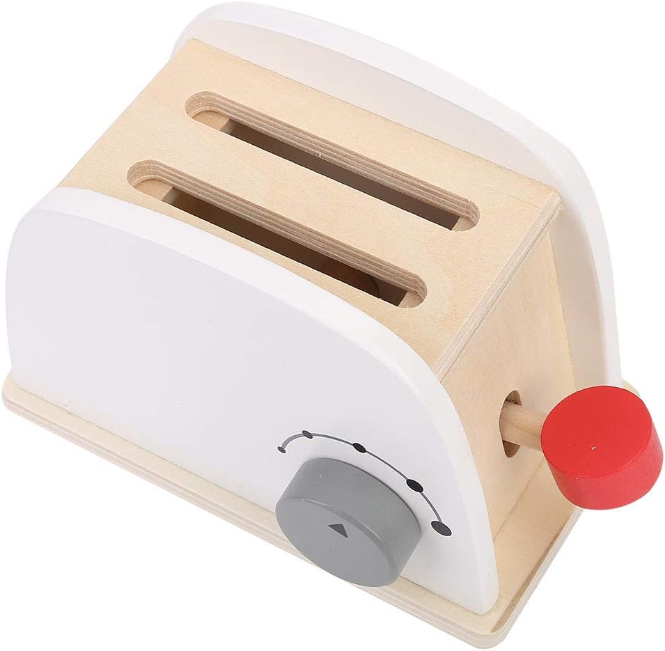 Conjunto Torradeira Brinquedo Madeira Infantil - Vermelho