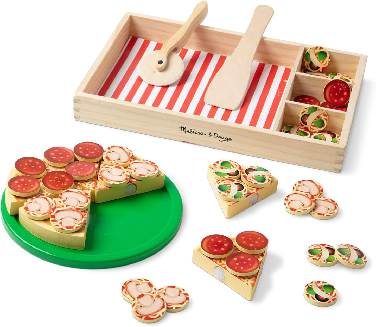 Brinquedo Pizza com Imã - Madeira