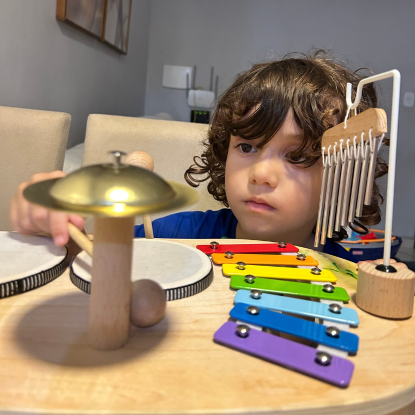 Mesa Pedagógica Musical - Brinquedo Montessori Madeira