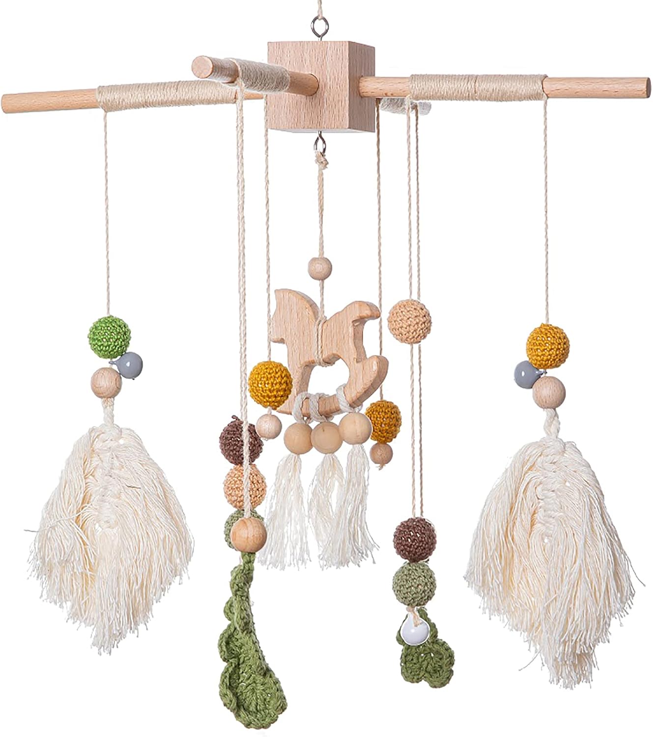 Móbile para Berço Cavalinha Verde - Madeira