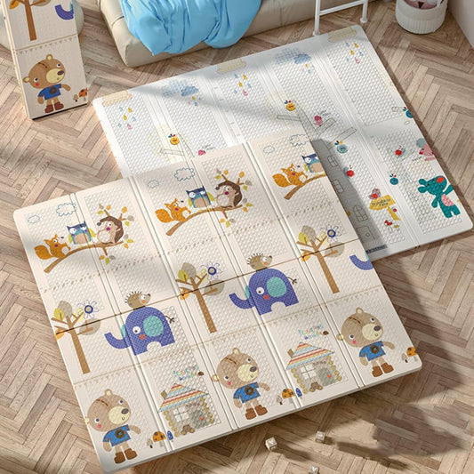 Tapete Térmico Infantil Atividades Dupla Face Dobrável - Elefante e Ursinho
