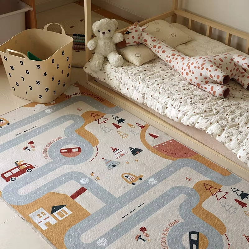 Tapete Quarto Infantil Pista Carros Retangular - 91 x 152cm