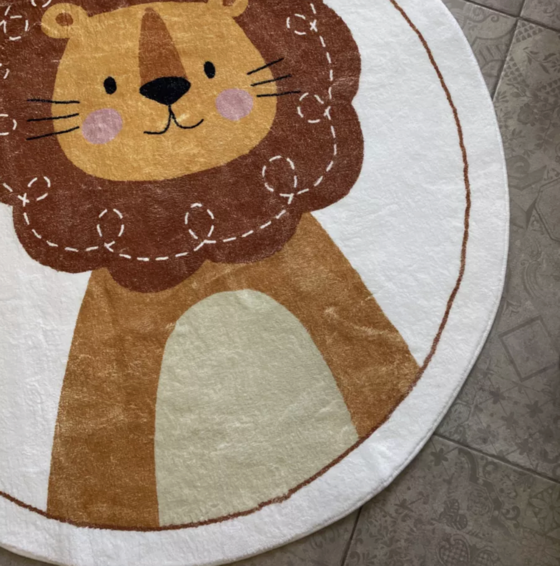 Tapete Leão de Quarto Infantil - Redondo