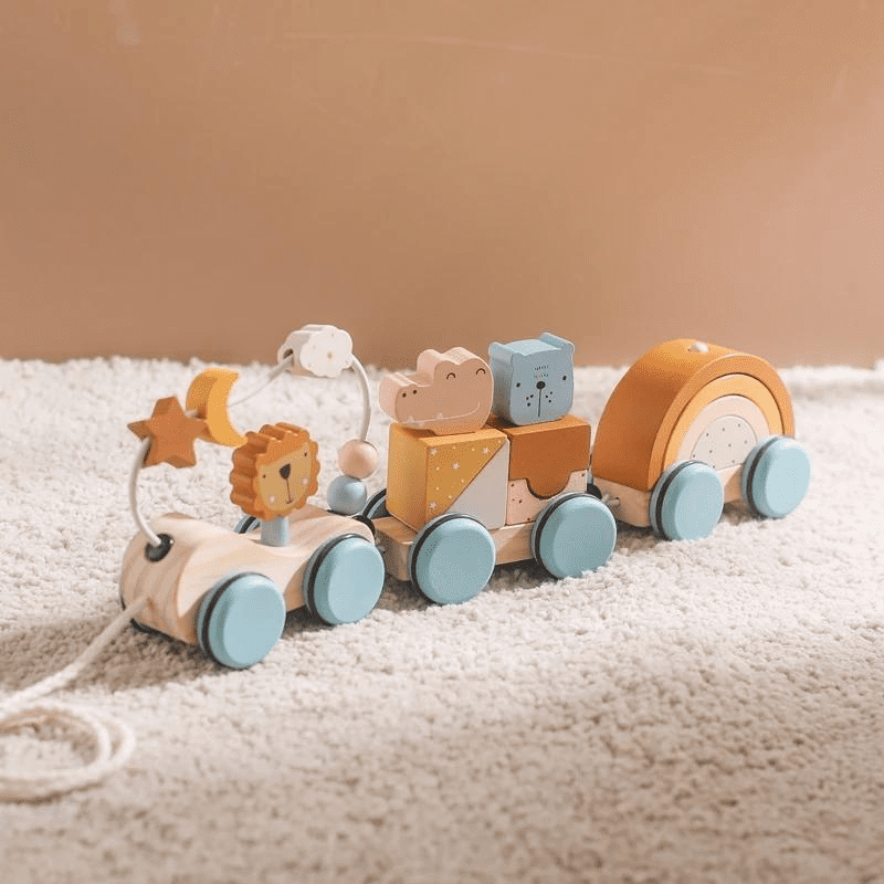 Trem de Brinquedo Infantil Madeira - Decoração de Quarto Infantil | Bebê Colorido