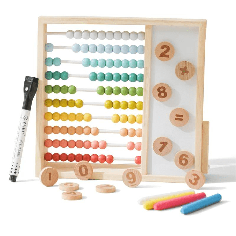 Brinquedo Montessori Matemática - Quadro e Ábaco | Bebê Colorido