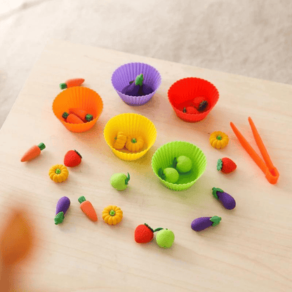 Brinquedo Educativo Classificação de Cores e Vegetais - Montessori | Bebê Colorido