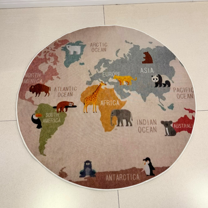 Tapete Mapa Mundi Redondo - Infantil