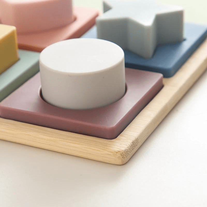 Brinquedo Educativo Infantil - Encaixe Silicone Montessori | Bebê Colorido