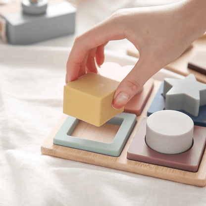 Brinquedo Educativo Infantil - Encaixe Silicone Montessori | Bebê Colorido