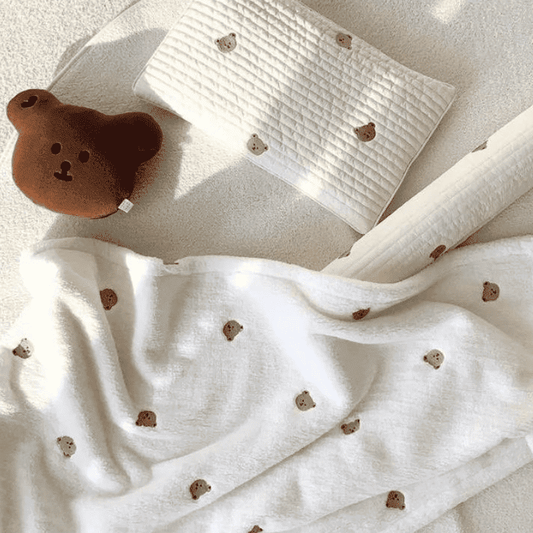 Cobertor Bebê Unissex Ursinho - Algodão Quentinho 130 cm | Bebê Colorido