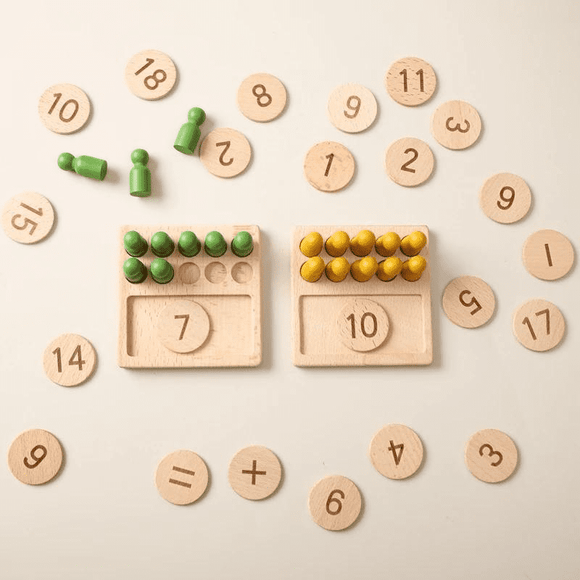 Brinquedos Número Montessori - Colcolo Conjunto de Madeira | Bebê Colorido