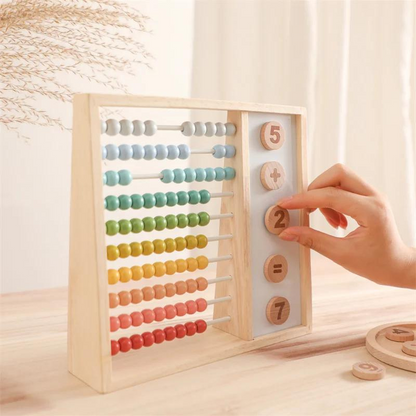 Brinquedo Montessori Matemática - Quadro e Ábaco | Bebê Colorido