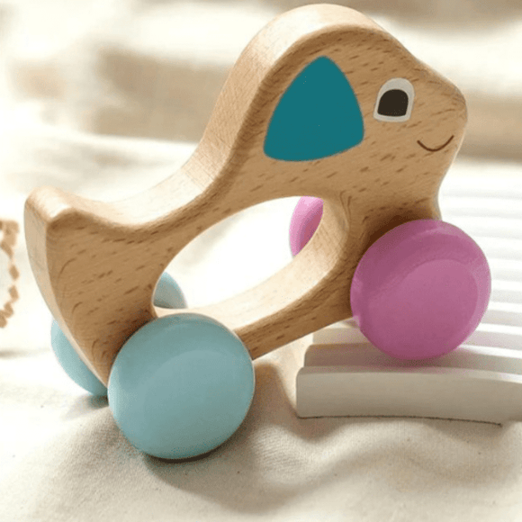 Kit Brinquedos Montessori Madeira - para Bebê Chocalhos | Bebê Colorido