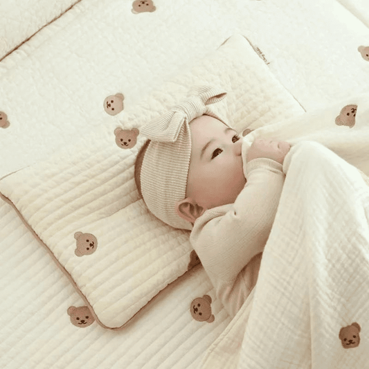 Travesseiro para Bebê Baixo Ursinho - Bege | Bebê Colorido