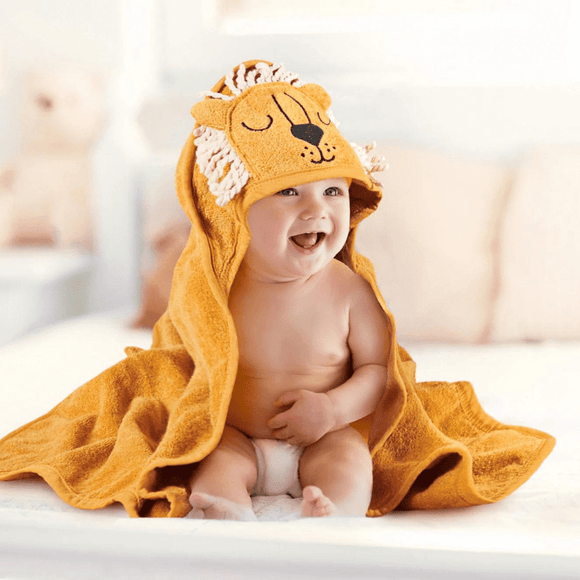 Toalha Infantil Leãozinho - Com Capuz Macia | Bebê Colorido