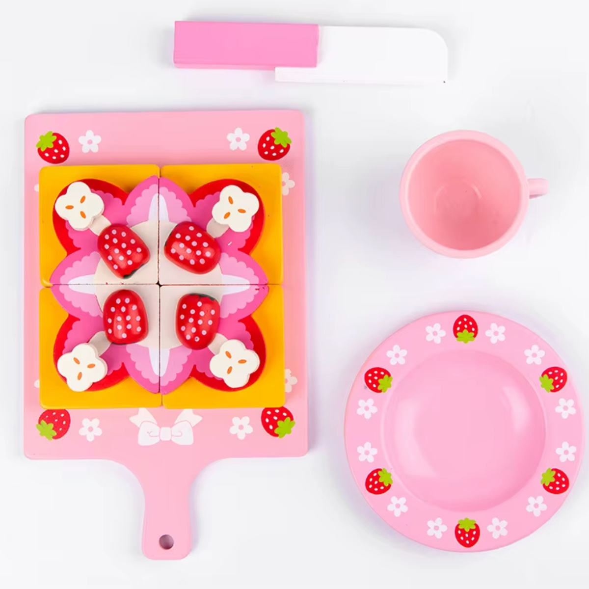 Brinquedo de Cozinha em Madeira - Bolo de Morango 