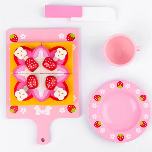 Brinquedo de Cozinha em Madeira - Bolo de Morango 