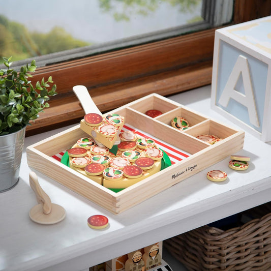 Brinquedo Pizza com Imã - Madeira