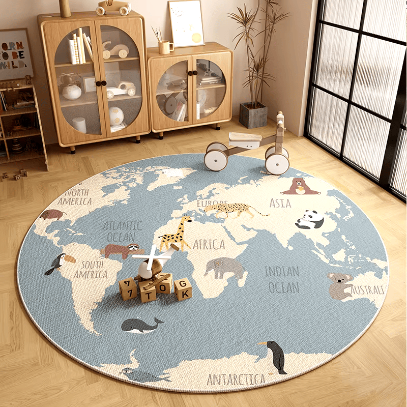 Tapete Mapa Mundi Redondo - Infantil
