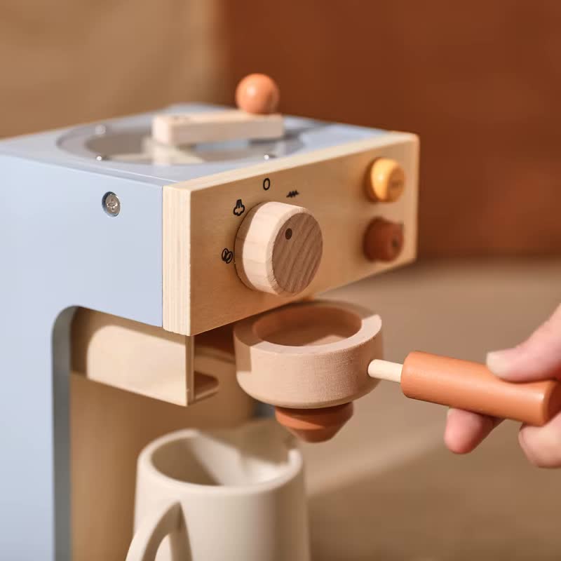 Cafeteira de Brinquedo Madeira Azul - Brinquedos de Cozinha