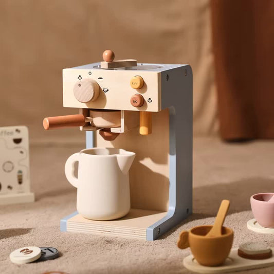 Cafeteira de Brinquedo Madeira Azul - Brinquedos de Cozinha