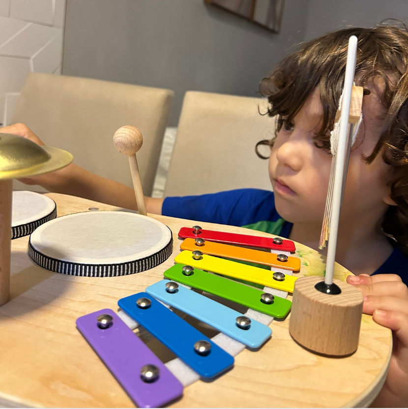 Mesa Pedagógica Musical - Brinquedo Montessori Madeira | Bebê Colorido