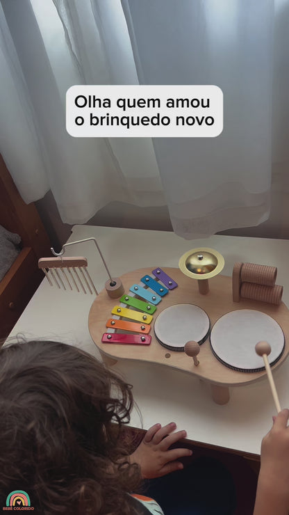 Mesa Pedagógica Musical - Brinquedo Montessori Madeira