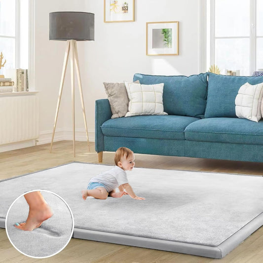 Tapete de Atividades para Bebê Acolchoado - Cinza