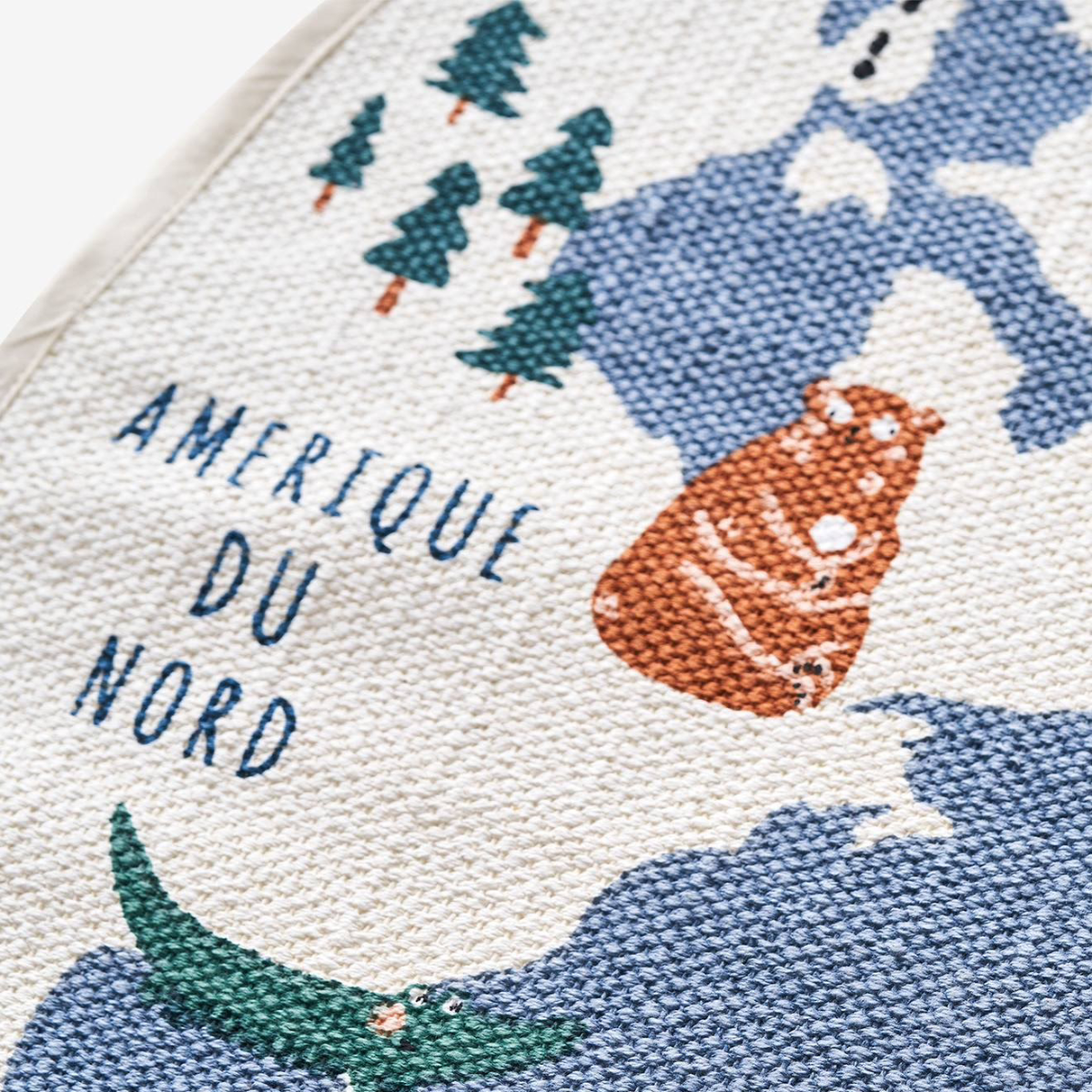 Tapete Infantil Quarto de Bebê Menino - Mapa Mundi Azul