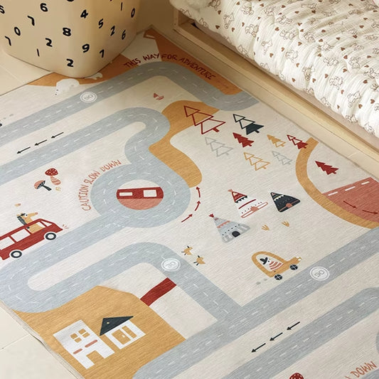 Tapete Quarto Infantil Pista Carros Retangular -  91 x 152cm